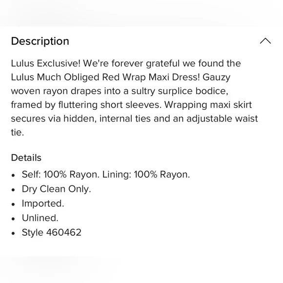 🆕 LuLu’s Much Obliged Red Wrap Maxi Dress, Size L - Picture 10 of 10